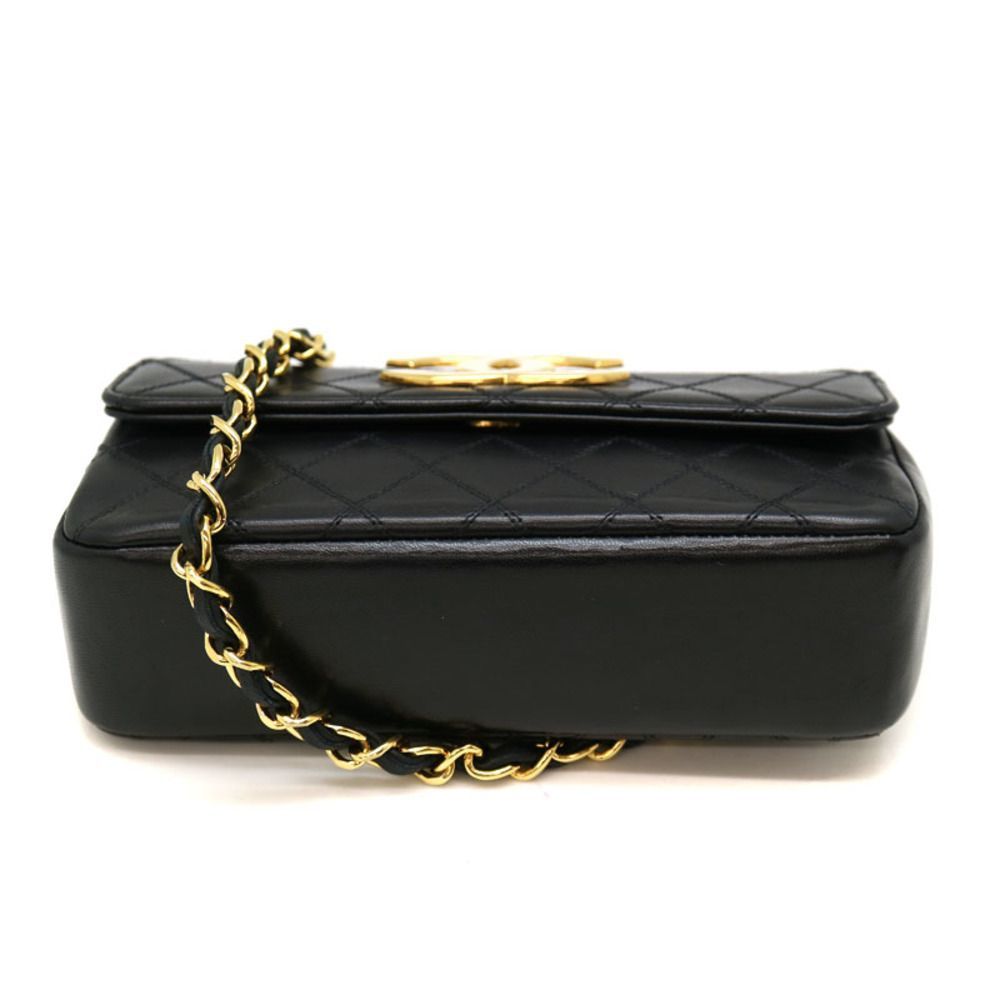 Chanel Matelasse Chain Shoulder Leather Black Gold Shoulder Bag - Picture 6 of 7